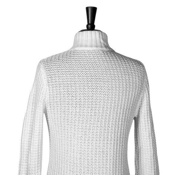 Ralph Lauren Womens Sweater White Cable Knit Zip Preppy Old Money Knit Jacket S - Picture 9 of 11